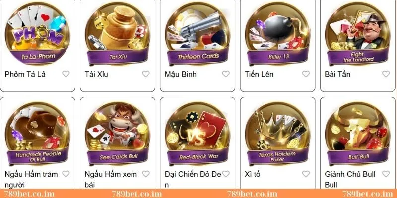 Sản phẩm game bài 789Bet chất lượng